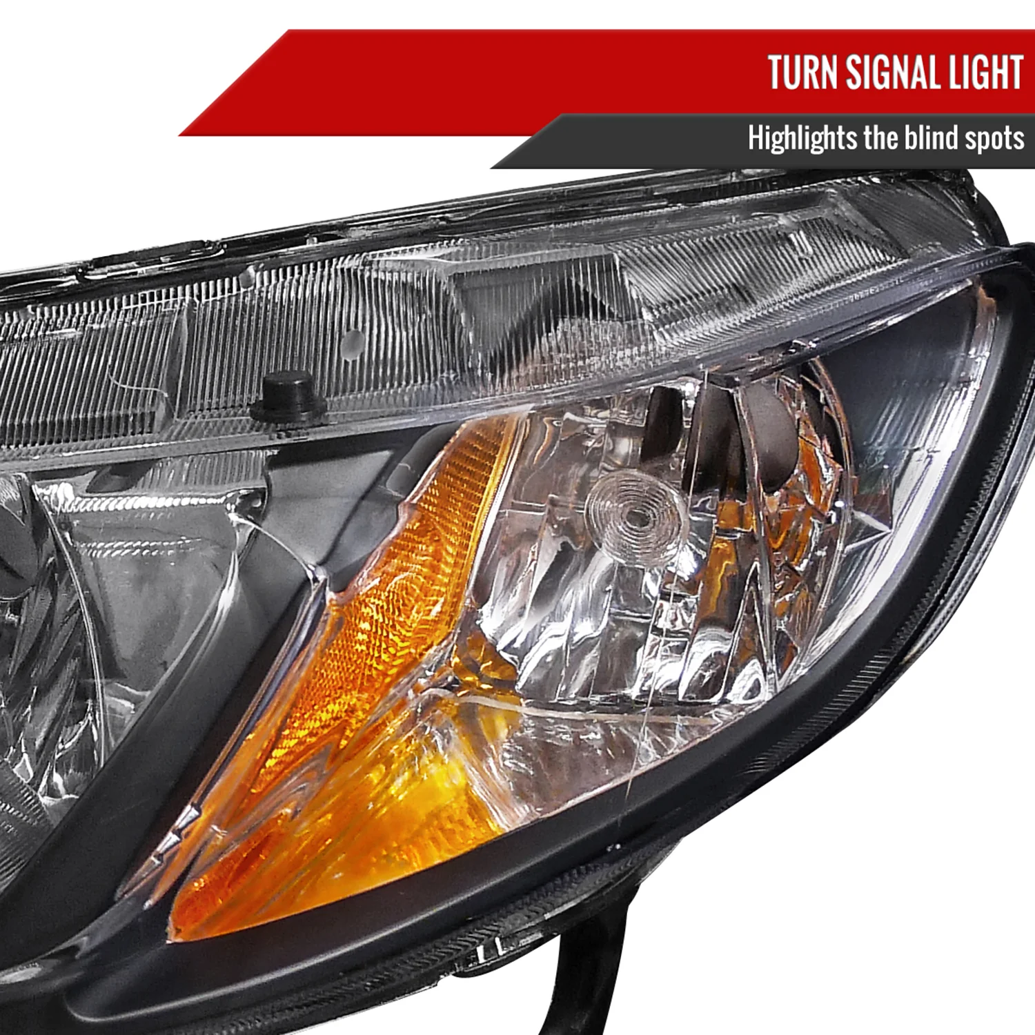 2006-2011 Honda Civic Sedan Crystal Headlights Matte Black/Clear Lens - Image 5