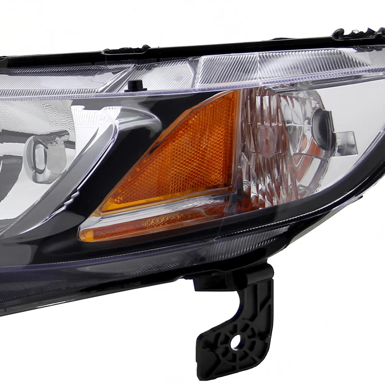 2006-2011 Honda Civic Sedan Crystal Headlights Matte Black/Clear Lens - Image 6