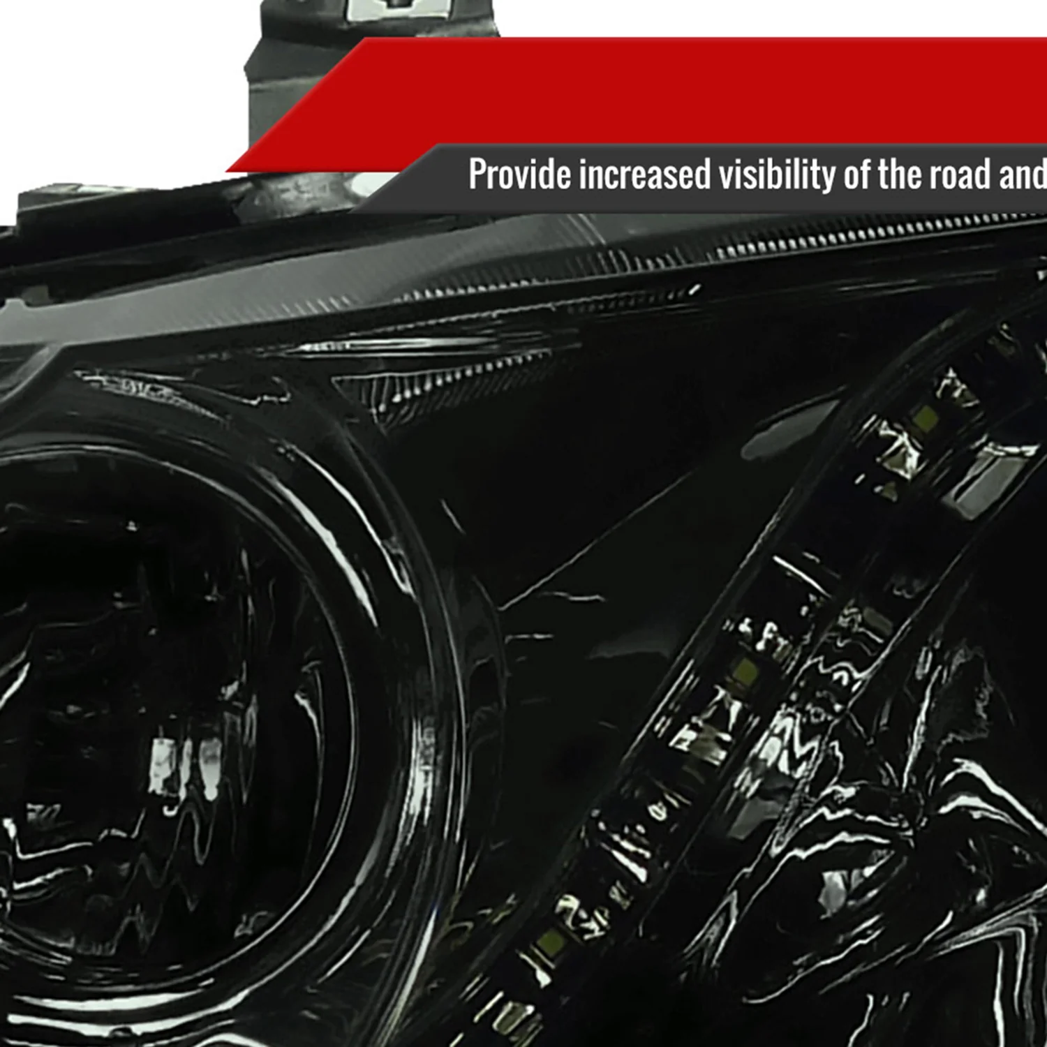 2006-2011 Honda Civic Sedan Projector Headlights R8 LED Light Chrome/Smoke - Image 6