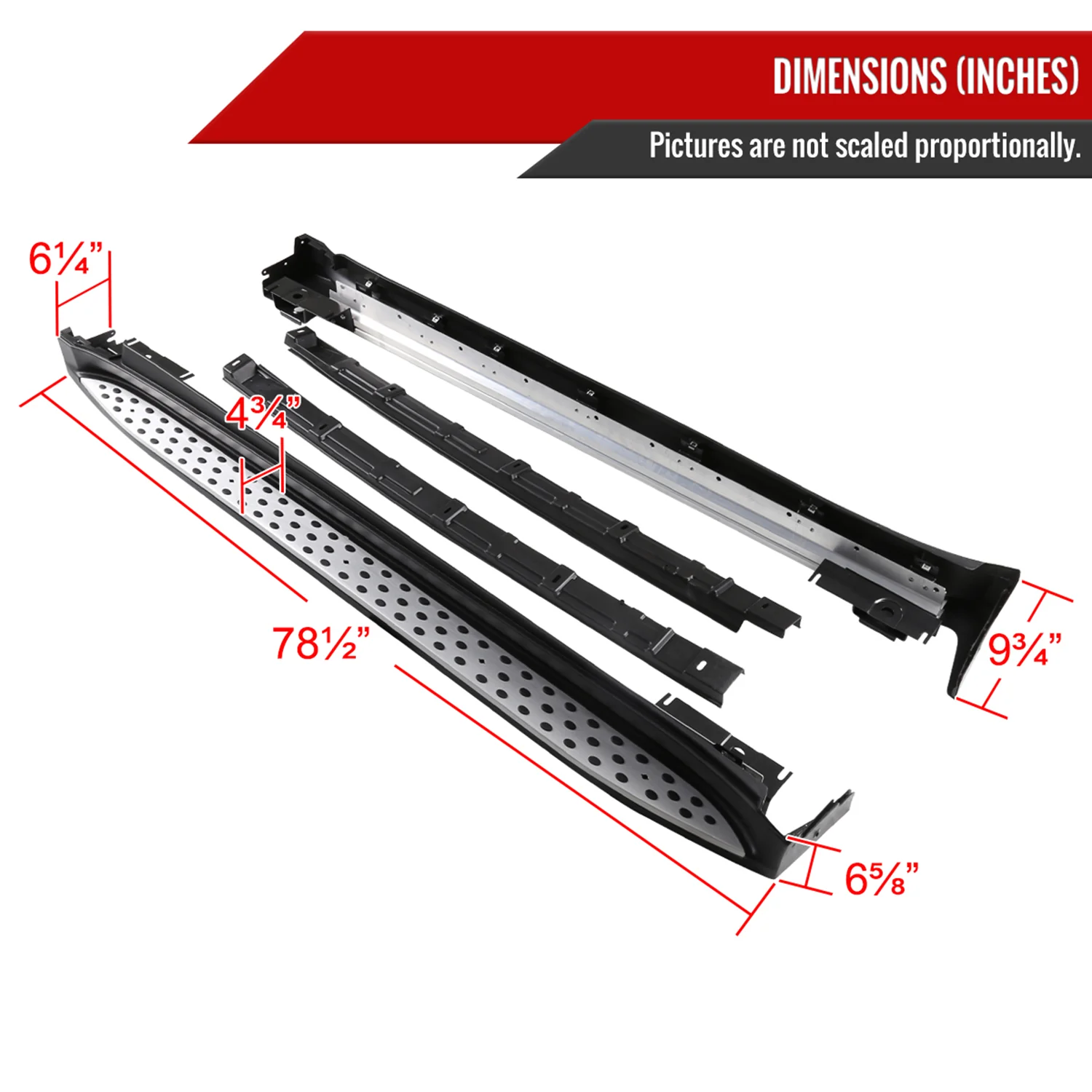 2006-2011 Mercedes Benz W164 ML Class Aluminum Side Step Nerf Bars - Image 2
