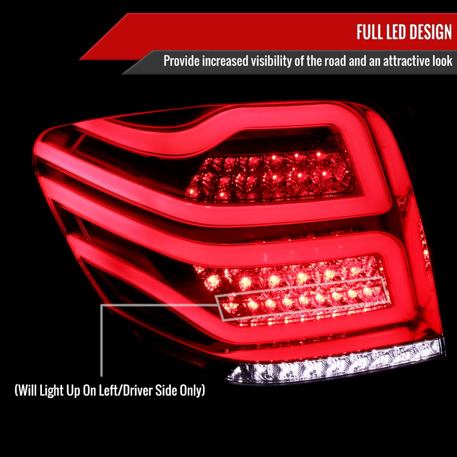 2006-2011 Mercedes Benz W164 ML Class LED Tail Lights Chrome/Red Smoke Lens - Image 2