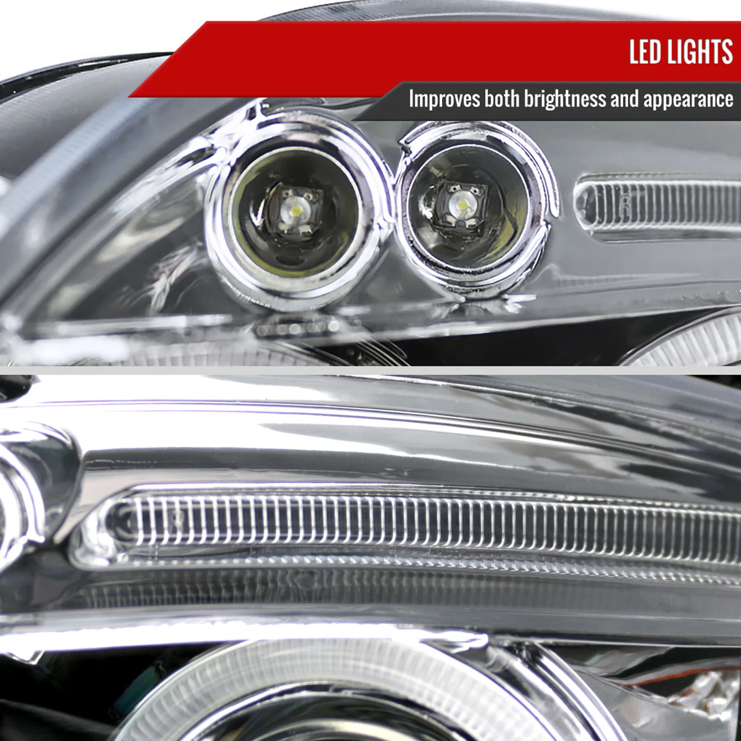 2006-2011 Mitsubishi Eclipse Dual Halo Projector Headlights Chrome/Clear Lens - Image 5