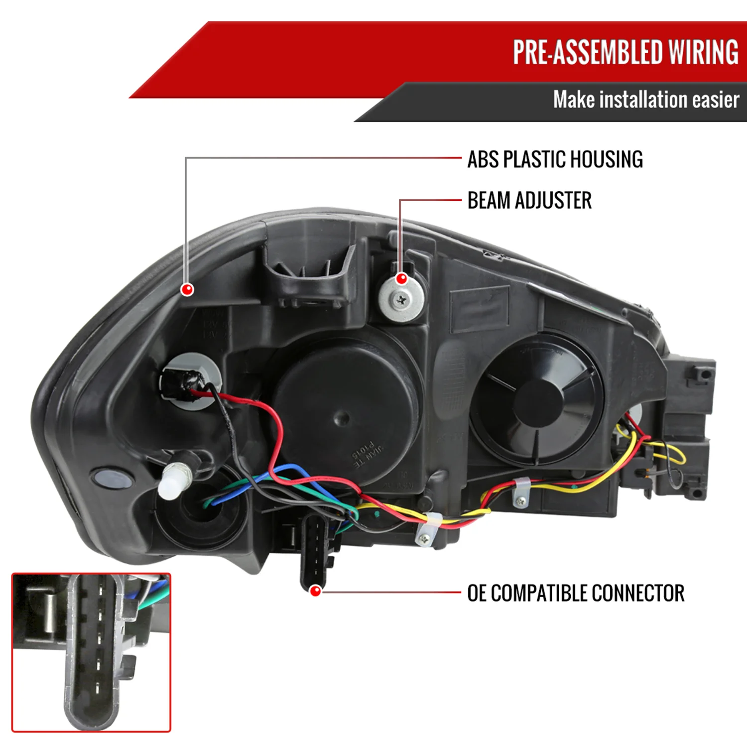 2006-2013 Chevy Impala/Impala Limited/Monte Carlo LED Factory Headlights Black - Image 7