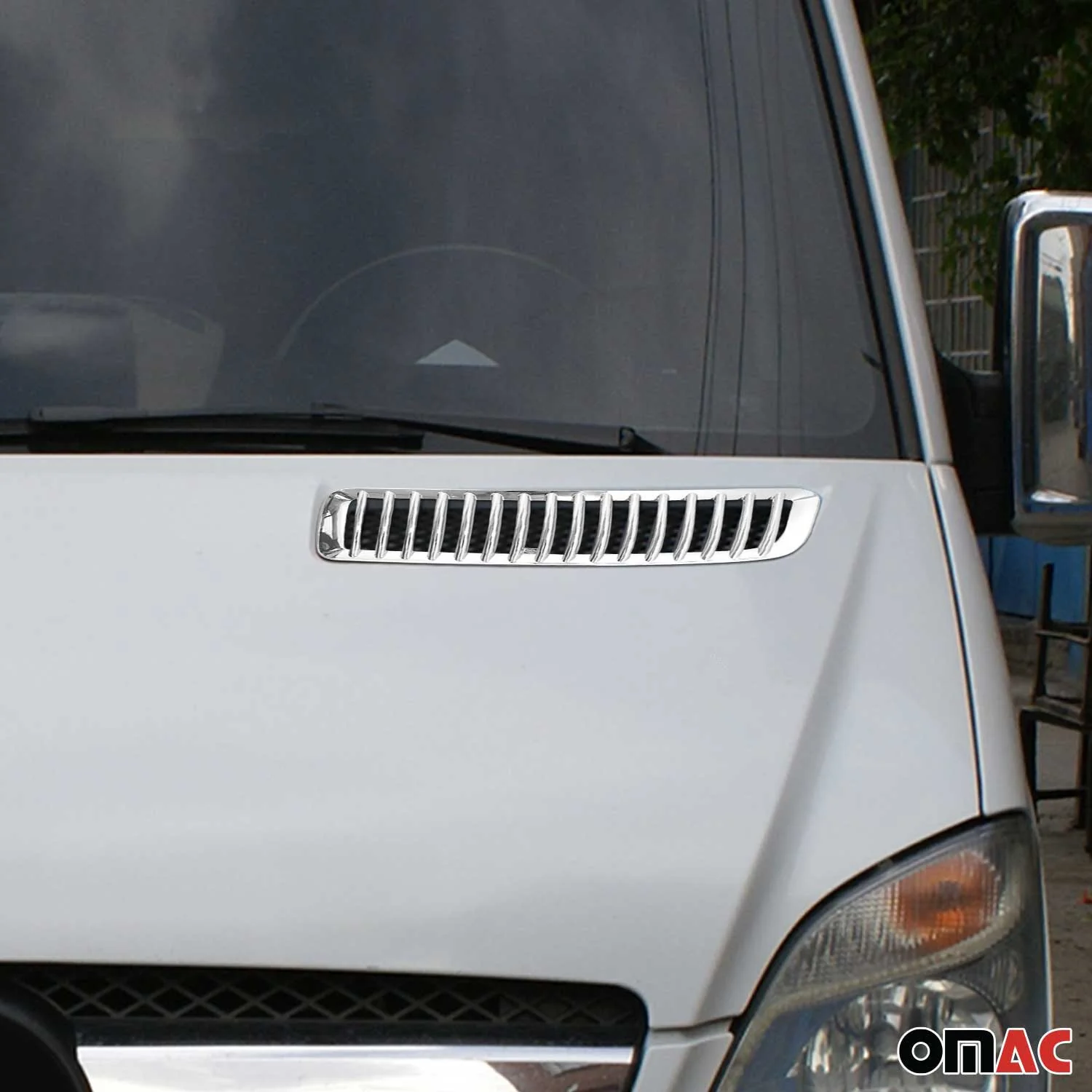 2006-2013 Mercedes Sprinter W906 Chrome SET Door Handle Cover 4 Door H2 & Reflector Frame & Logo & Front Grill & Fuel Caps Cover & Window Quarter Trim S.Steel Set Gloss Silver 20 pcs - Image 3