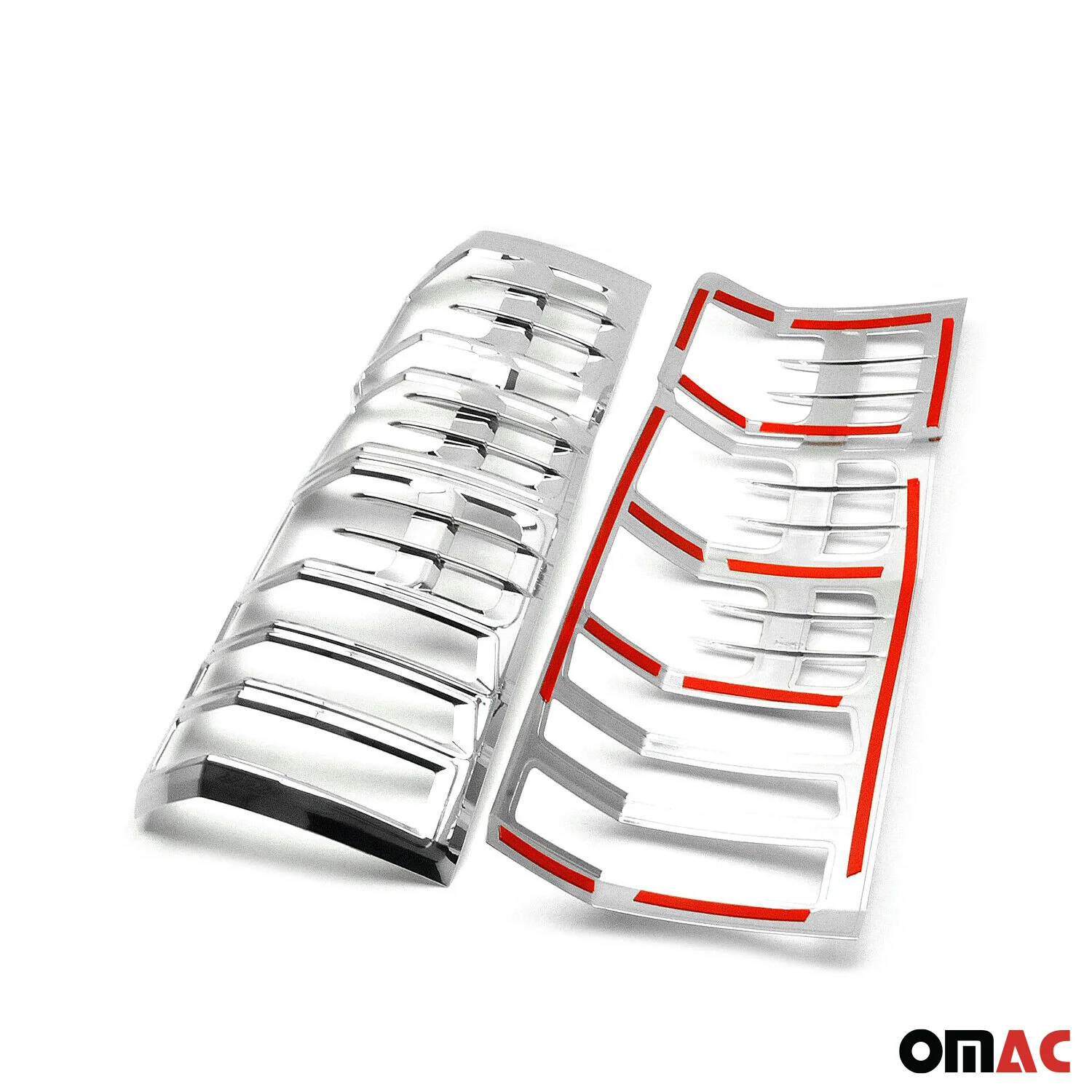 2006-2013 Mercedes Sprinter W906 Chrome SET Reflector Frame & Logo S.Steel & Fuel Caps Cover & Stop Light Cover & Tailgate Handle Cover S.Steel Set Gloss Silver 11 pcs - Image 10