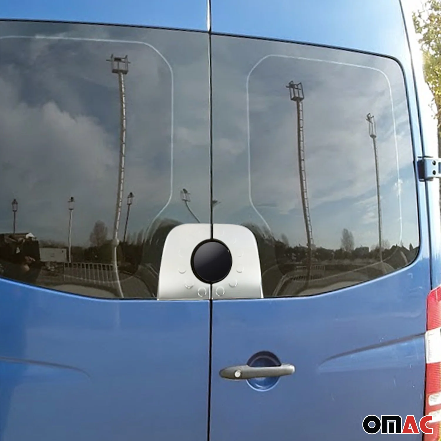 2006-2013 Mercedes Sprinter W906 Chrome SET Reflector Frame & Logo S.Steel & Fuel Caps Cover & Stop Light Cover & Tailgate Handle Cover S.Steel Set Gloss Silver 11 pcs - Image 7