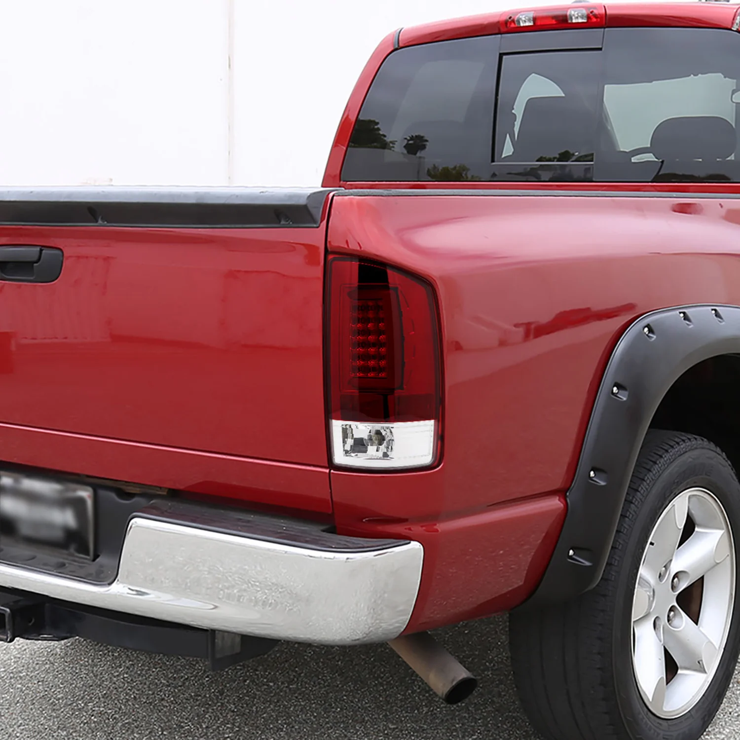 2007-2009 Dodge RAM 1500/2500/3500 LED Tail Lights Chrome/Red Clear Lens - Image 10