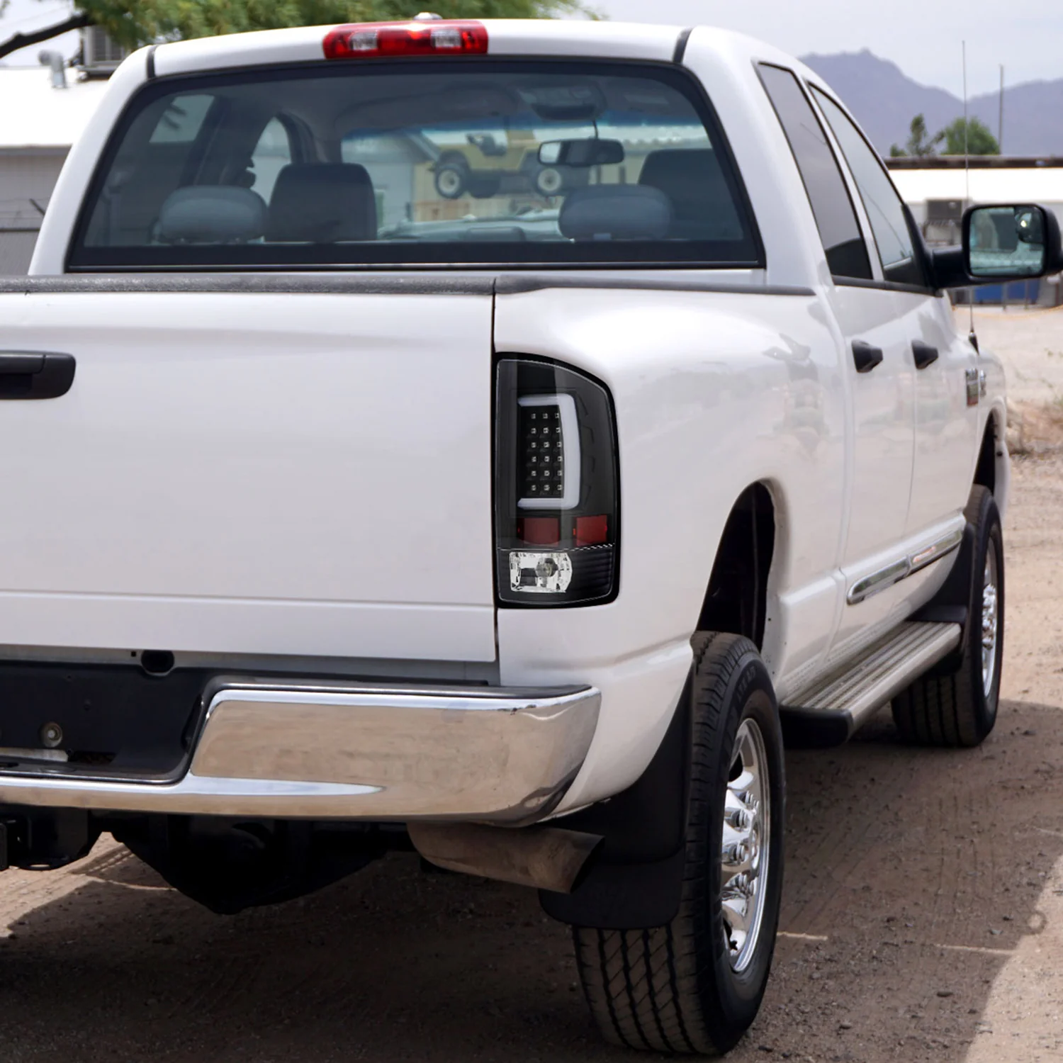 2007-2009 Dodge RAM 1500/2500/3500 LED Tail Lights Matte Black/Clear Lens - Image 9