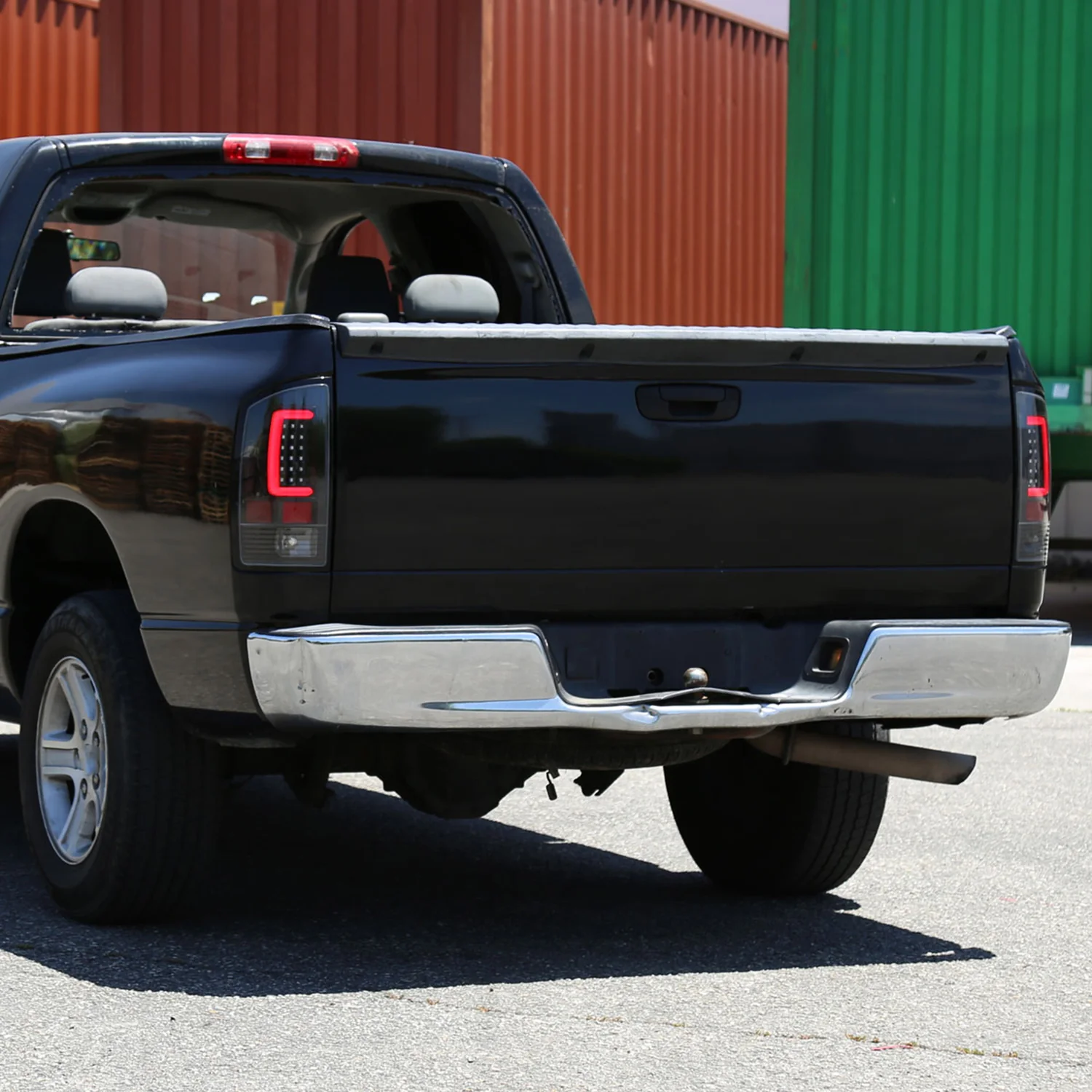 2007-2009 Dodge RAM 1500/2500/3500 Red C-Bar LED Tail Lights Jet Black/Clear - Image 9