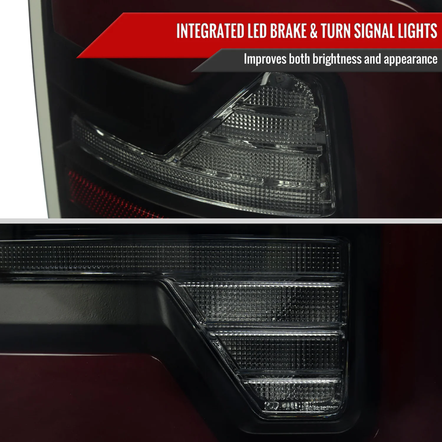2007-2009 Dodge RAM 1500/2500/3500 Red LED Bar Tail Lights Matte Black/Smoke - Image 4