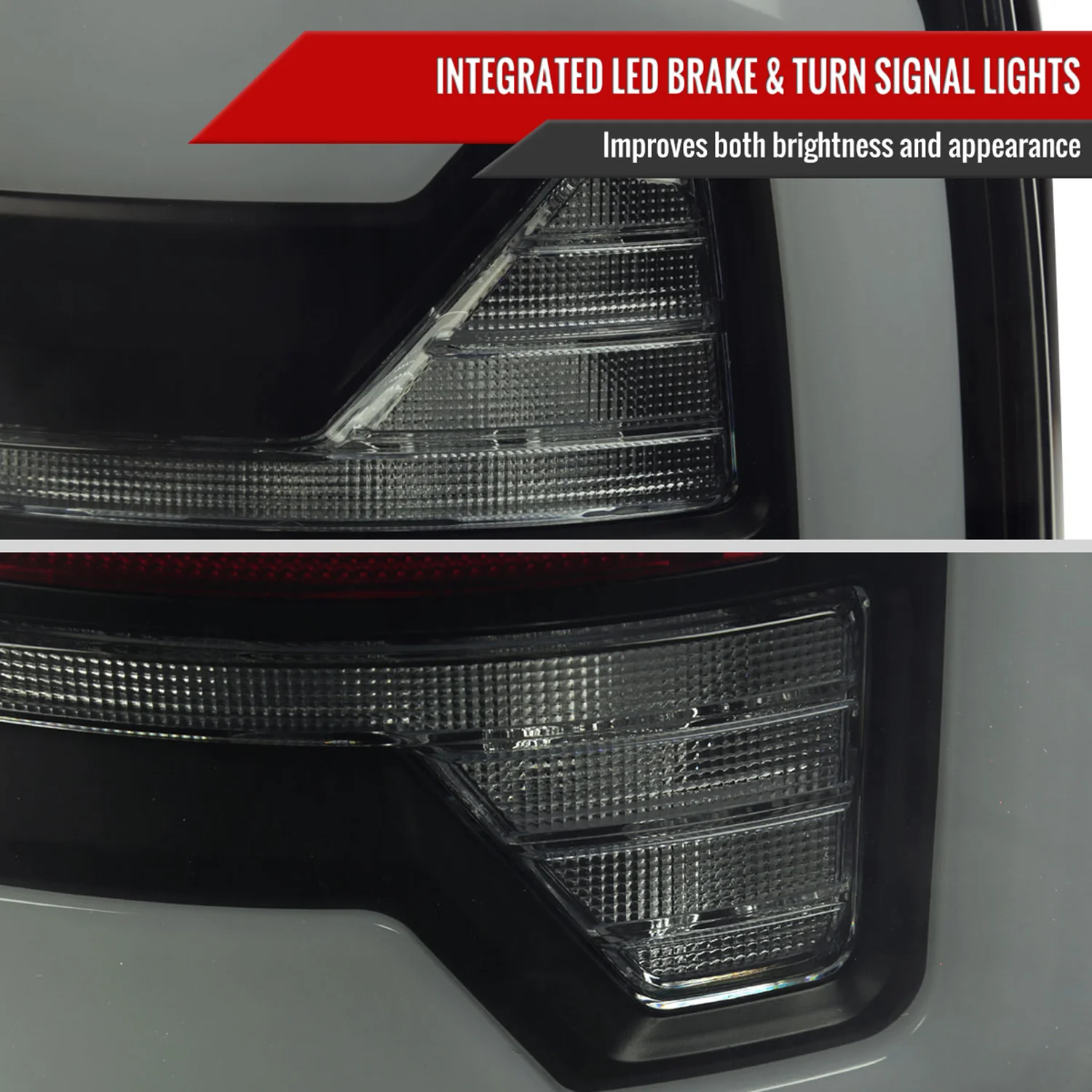 2007-2009 Dodge RAM 1500/2500/3500 White LED Bar Tail Lights Matte Black/Smoke - Image 4