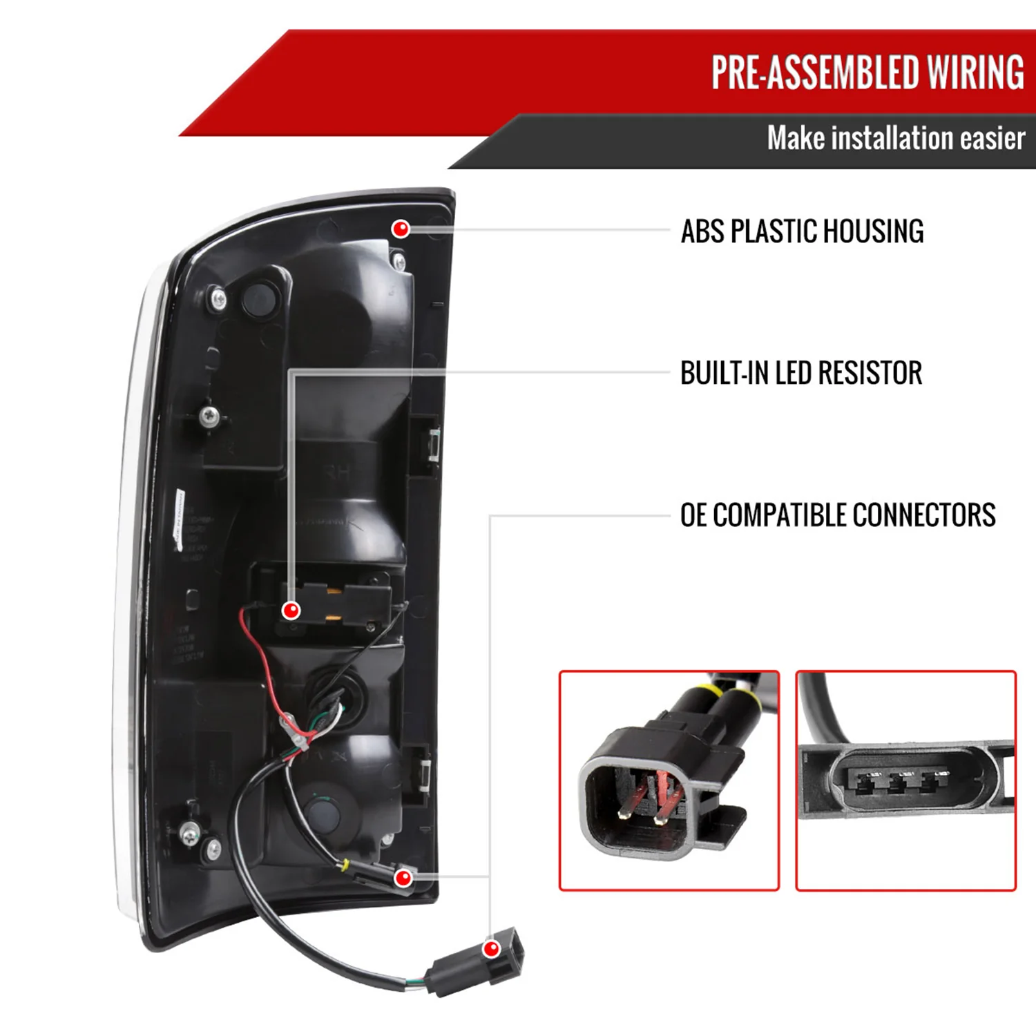 2007-2009 Dodge RAM 1500/2500/3500 White LED Bar Tail Lights Matte Black/Smoke - Image 7