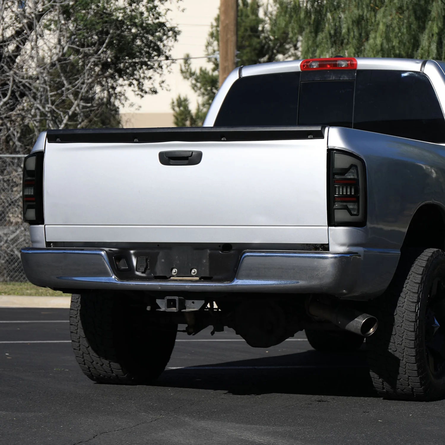 2007-2009 Dodge RAM 1500/2500/3500 White LED Bar Tail Lights Matte Black/Smoke - Image 9