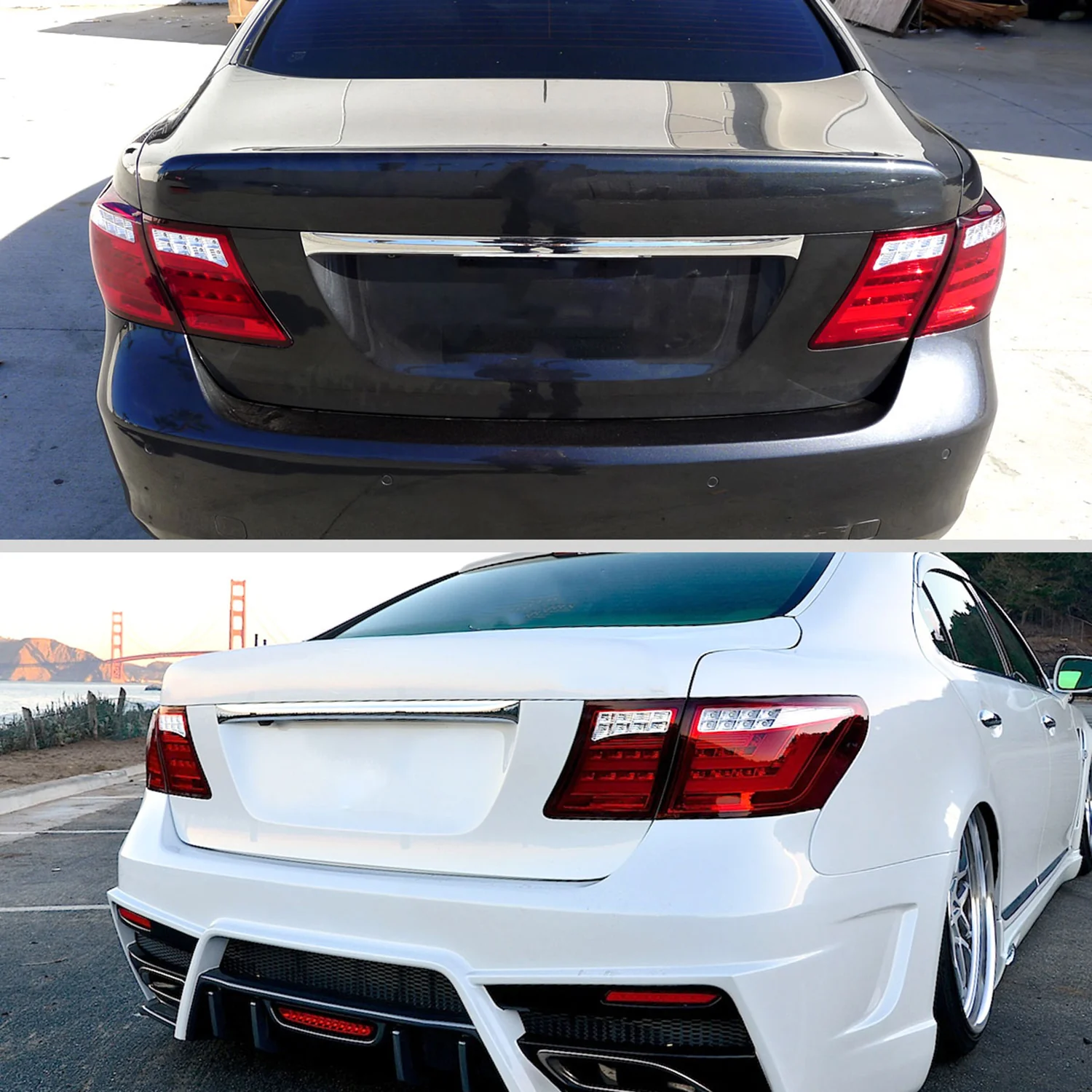 2007-2009 Lexus LS460 LED Tail Lights & Trunk Lights Chrome Housing/Red Lens - Image 10