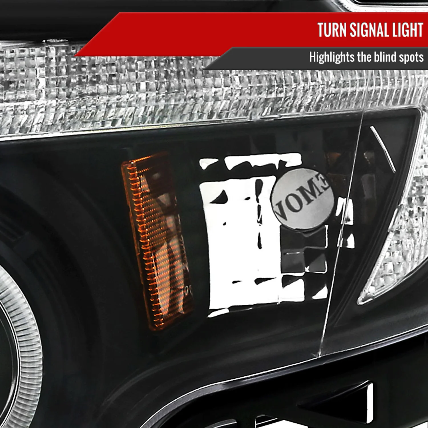 2007-2010 Ford Edge Halo Projector Headlights LED Light Strip Matt Black/Clear - Image 5