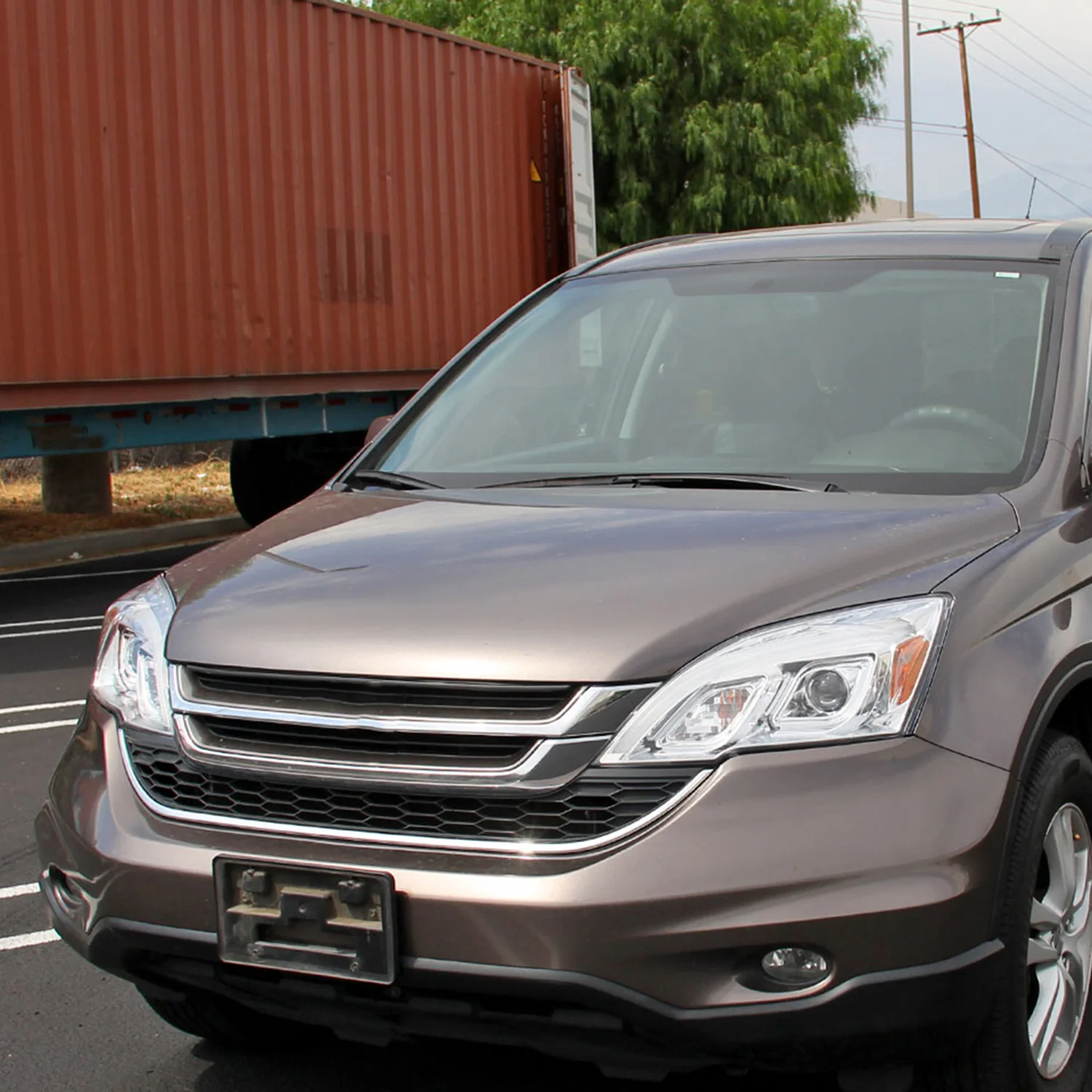 2007-2011 Honda CRV LED Bar Projector Headlights Chrome Housing/Clear Lens - Image 9