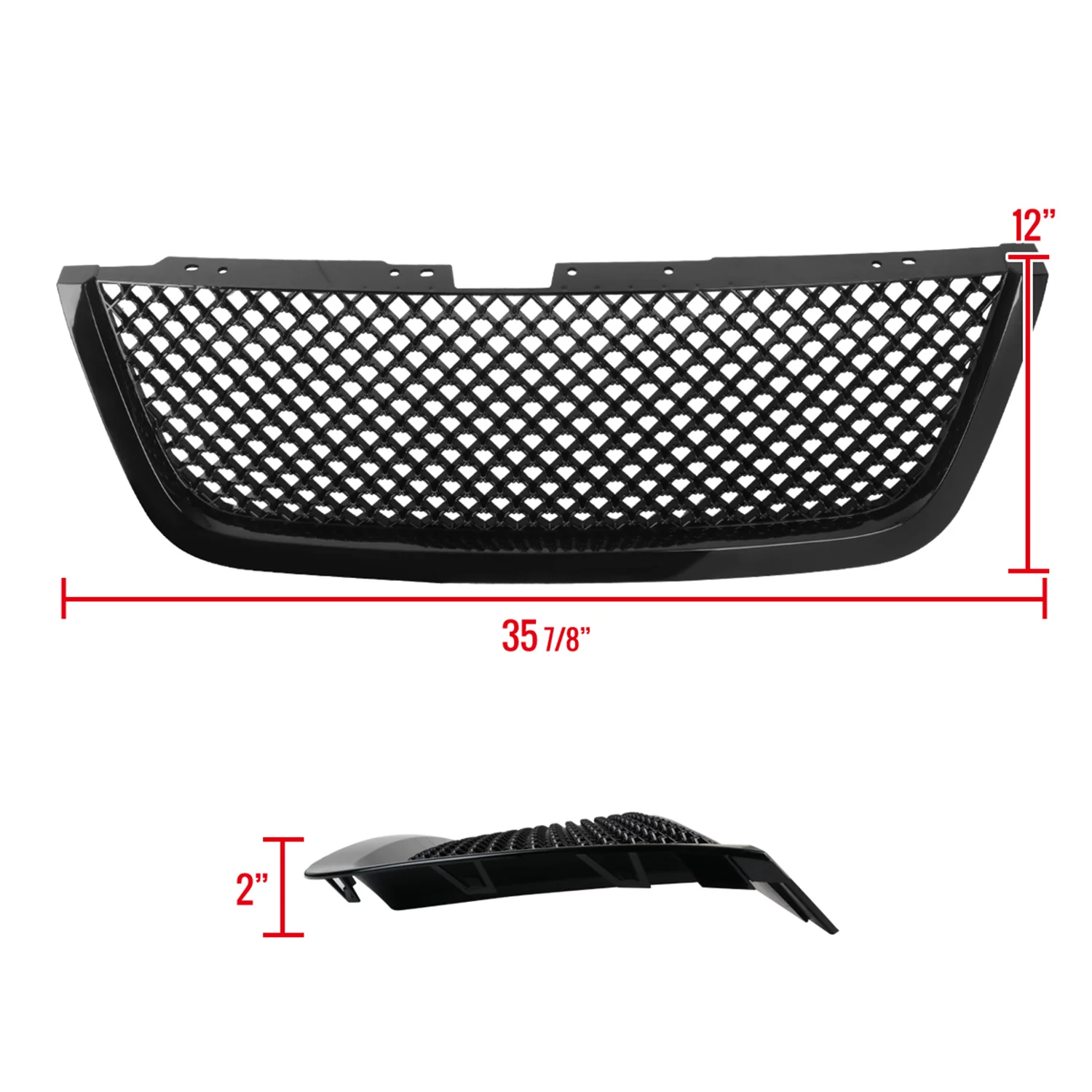 2007-2012 GMC Acadia Black ABS Mesh Grille - Image 2