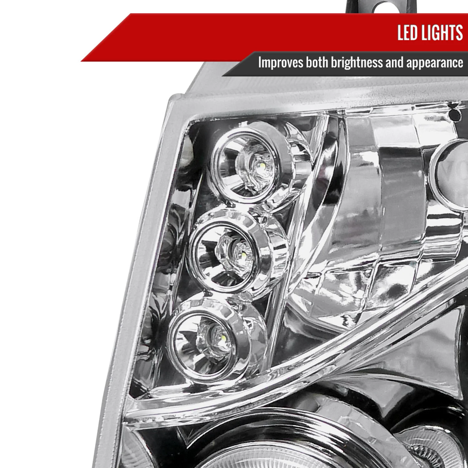 2007-2013 Chevy Avalanche/ 07-2014 Tahoe Suburban Dual Halo Headlights Chrome - Image 5