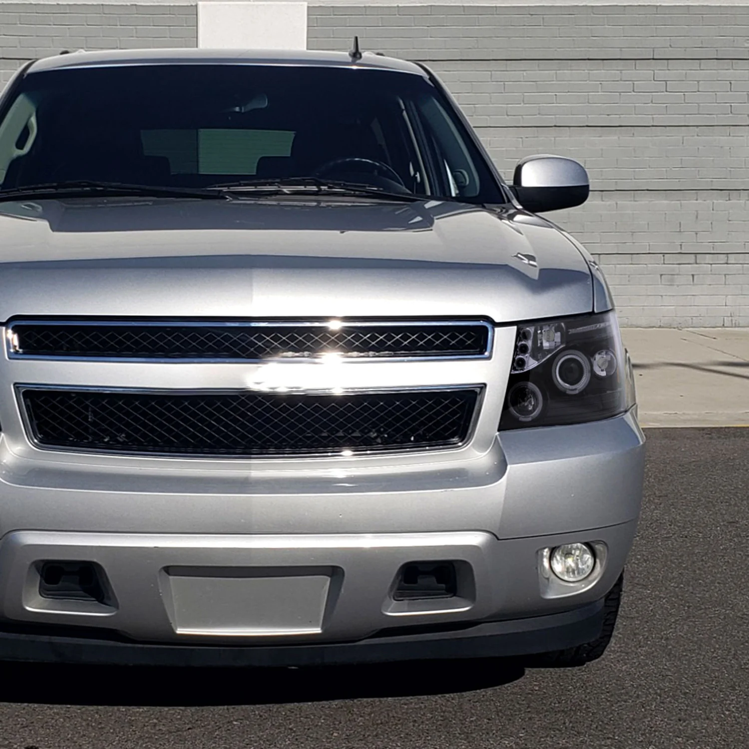2007-2013 Chevy Avalanche/ 07-2014 Tahoe Suburban Dual Halo Headlights Smoke - Image 10
