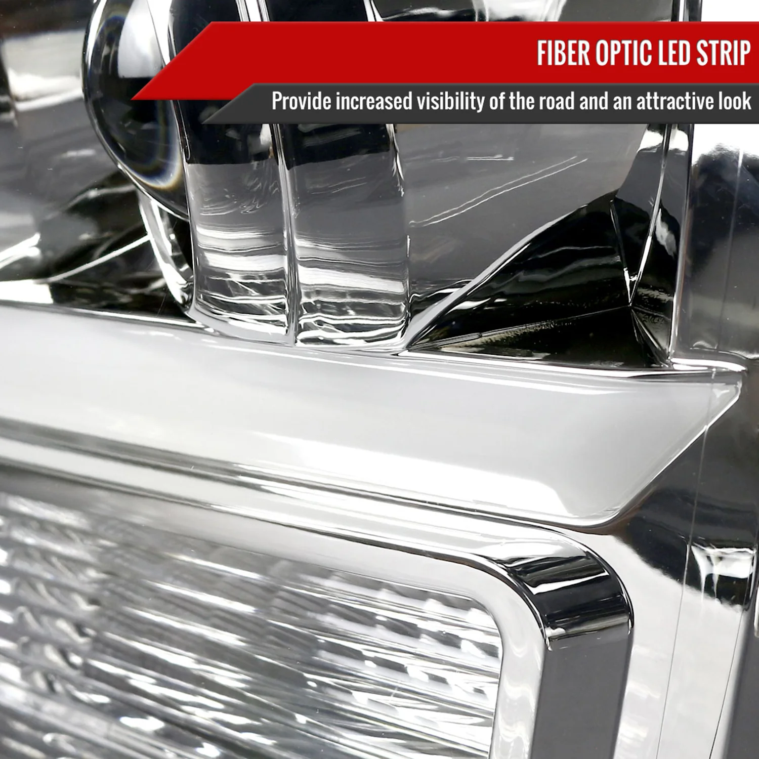 2007-2013 Chevy Avalanche/ 07-2014 Tahoe Suburban LED C-Bar RS Headlights Chrome - Image 5