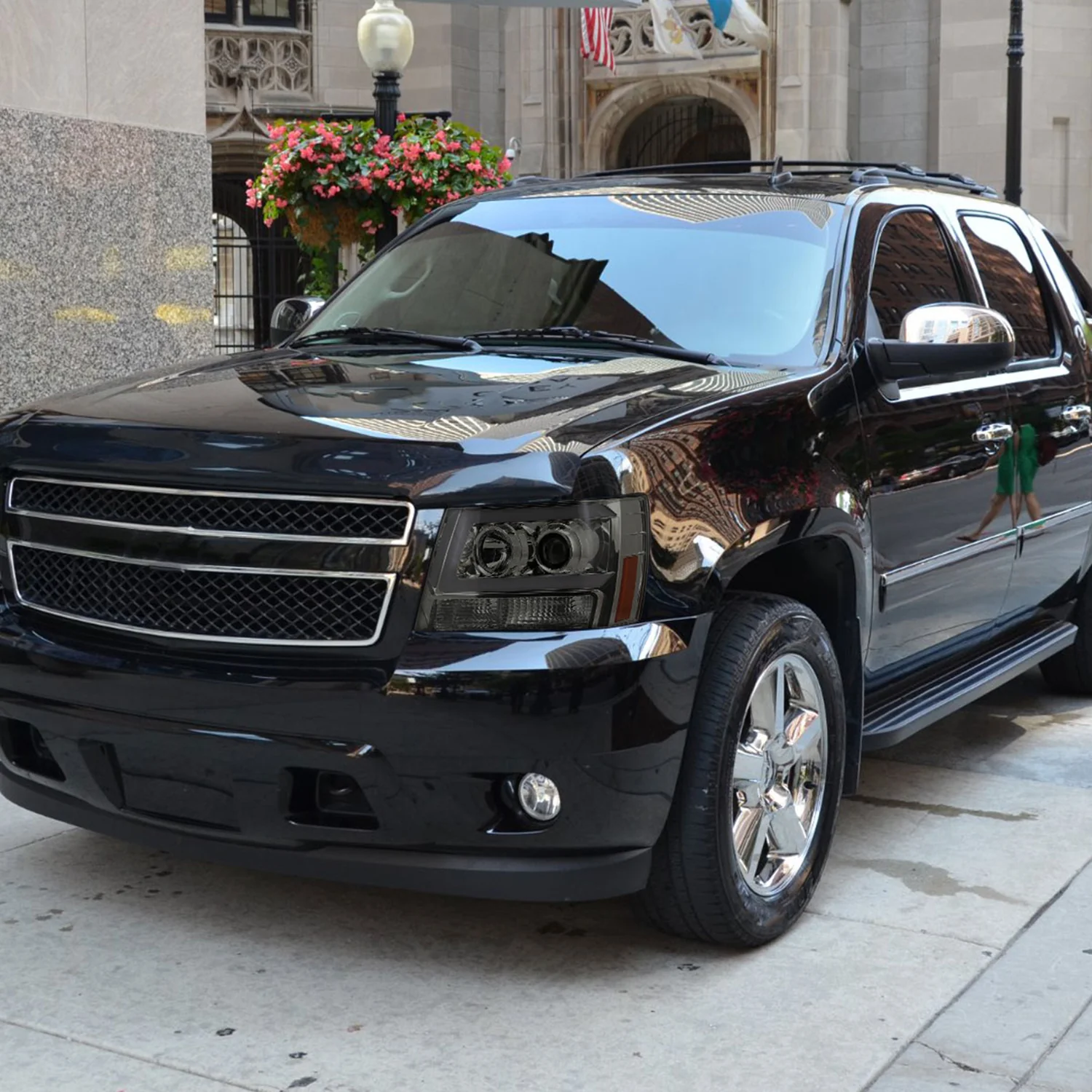 2007-2013 Chevy Avalanche/ Tahoe Suburban LED C-Bar Headlights Chrome&Smoke - Image 10