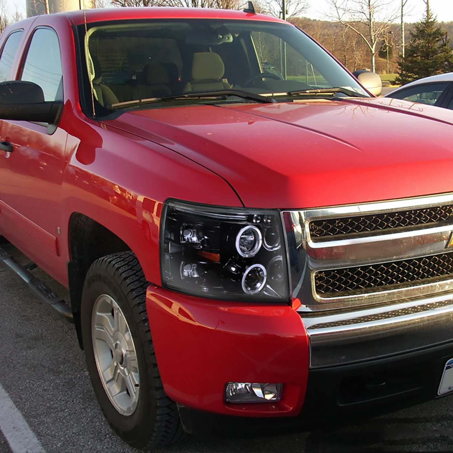 2007-2013 Chevy Silverado 1500 2500HD 3500HD Dual Halo Headlights Black - Image 10