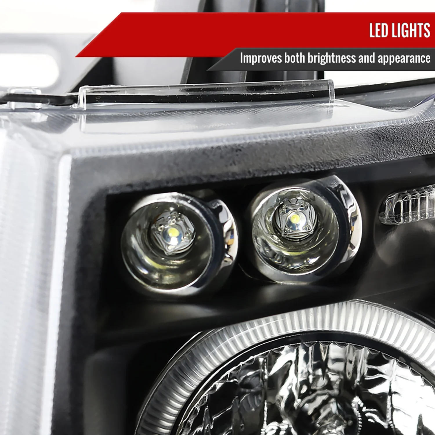 2007-2013 Chevy Silverado 1500 2500HD 3500HD Dual Halo Headlights Matte Black - Image 5