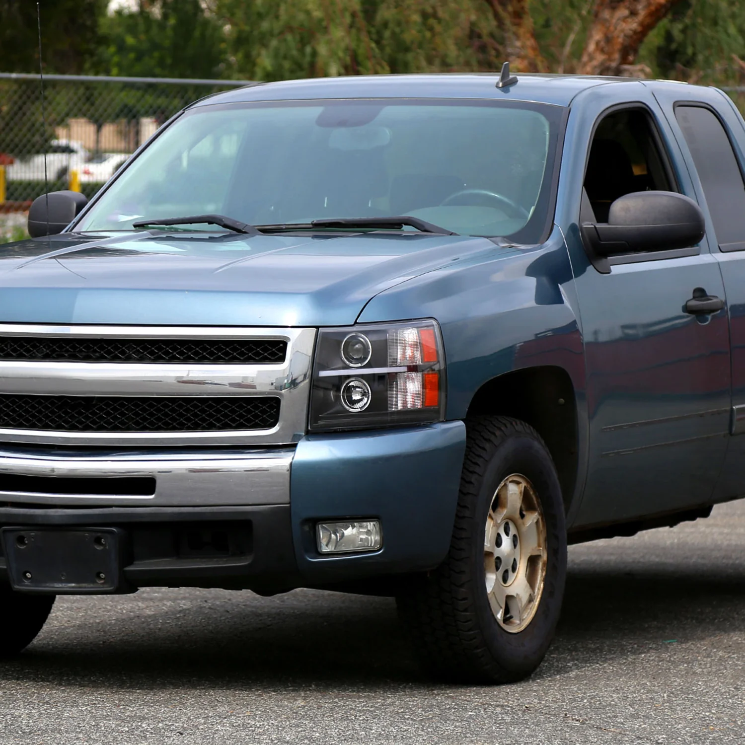 2007-2013 Chevy Silverado 1500 2500HD 3500HD Dual Halo LED Headlights Black - Image 9