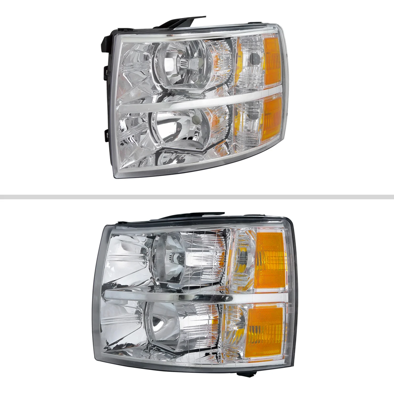 2007-2013 Chevy Silverado 1500/ 2500HD 3500HD Factory Headlights Chrome - Image 2