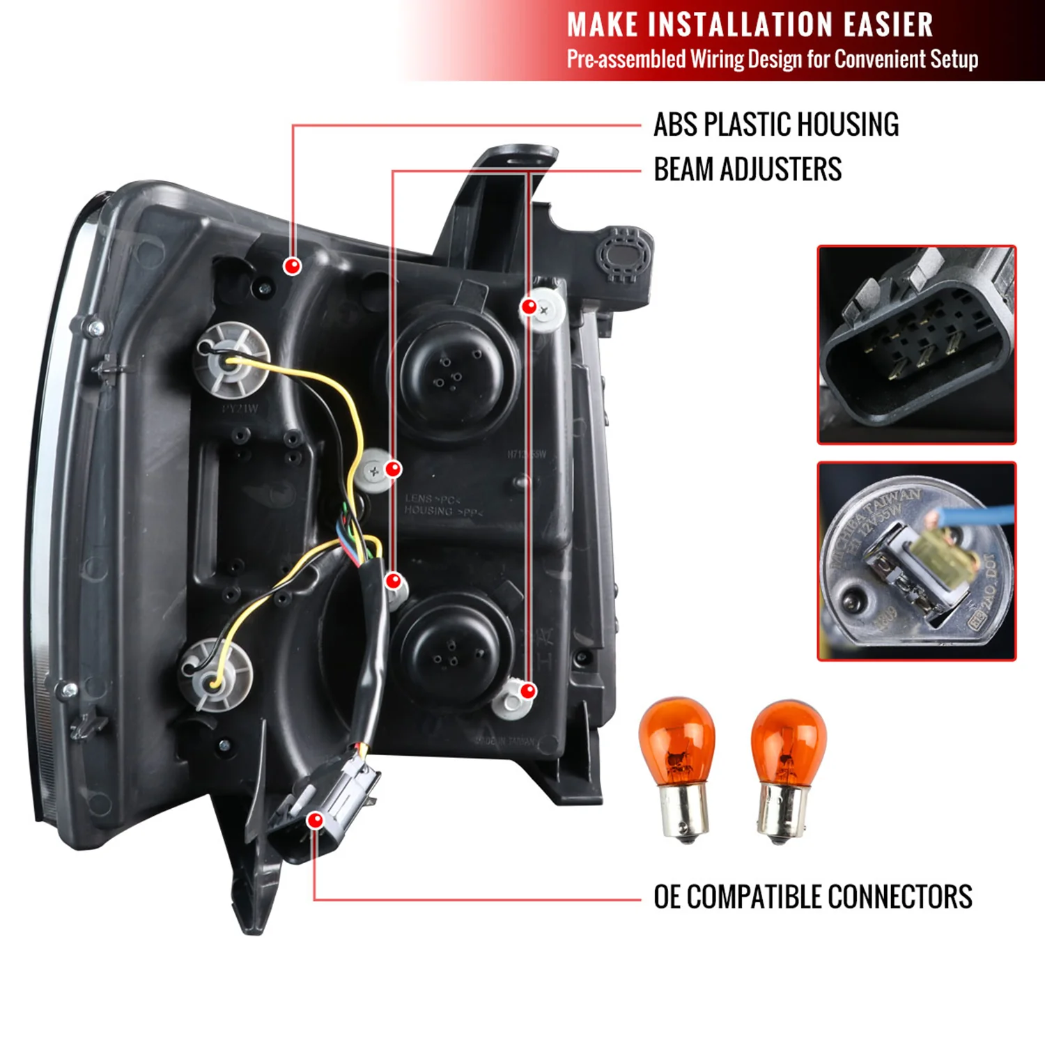 2007-2013 Chevy Silverado 1500 2500HD 3500HD Headlights LED Chrome Smoke - Image 8