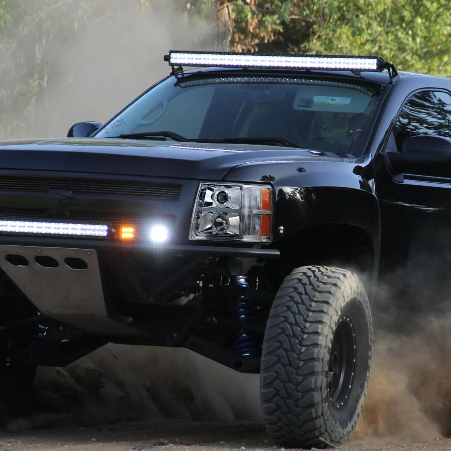 2007-2013 Chevy Silverado 1500 2500HD 3500HD Headlights LED Light Bar Chrome - Image 9