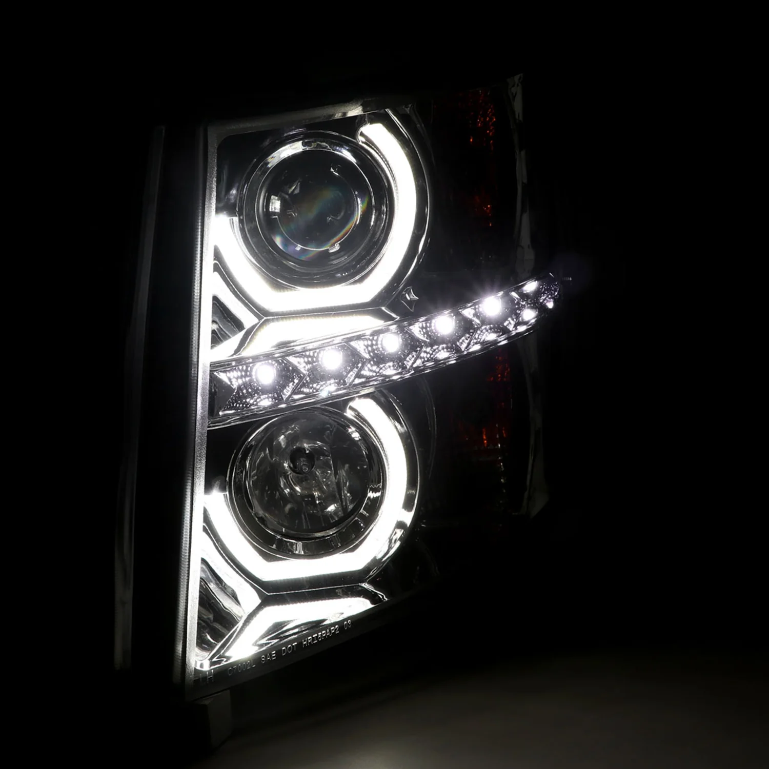 2007-2013 Chevy Silverado 1500 2500HD 3500HD Headlights LED Light Chrome - Image 2