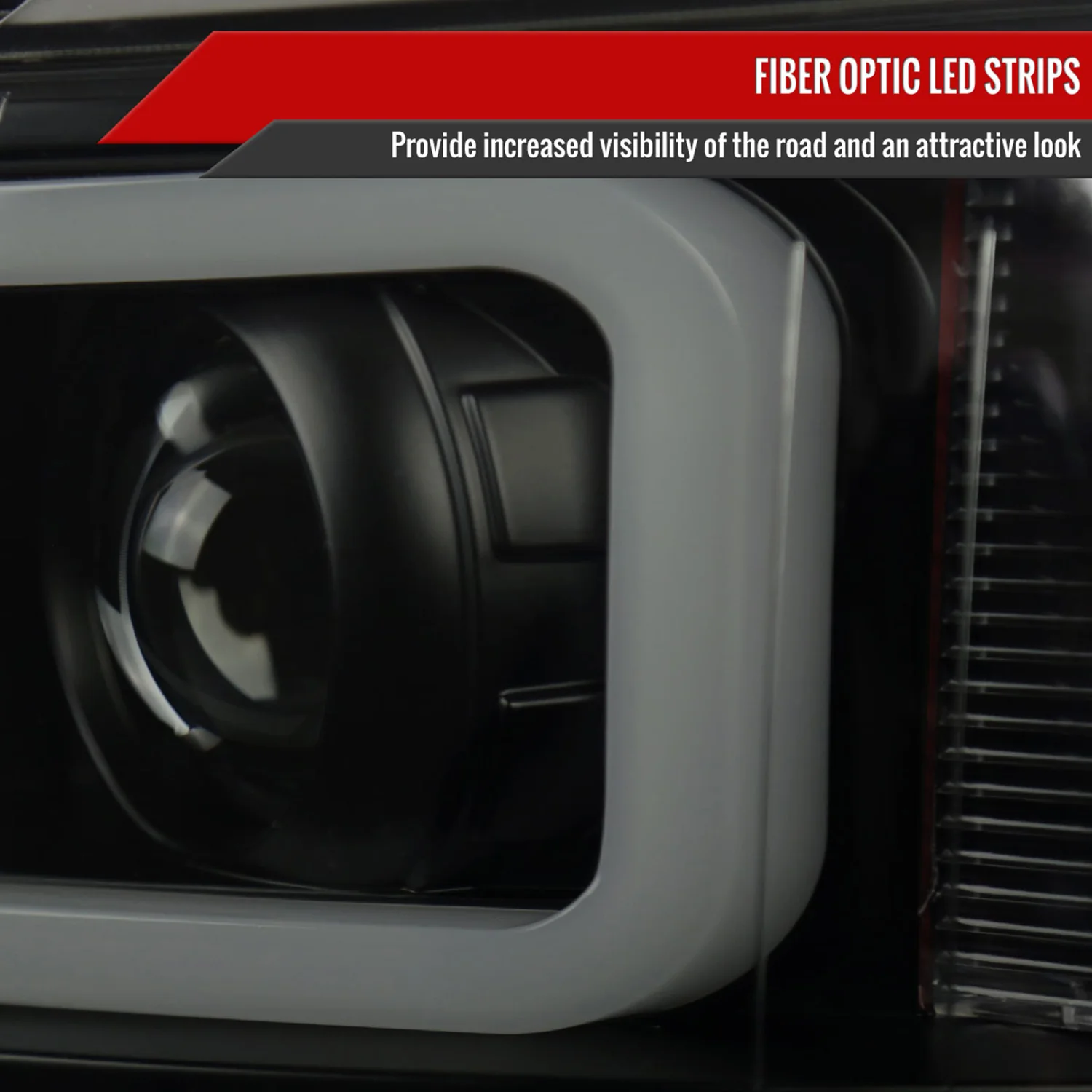 2007-2013 Chevy Silverado 1500 2500HD 3500HD LED C-Bar Headlights Black Smoke - Image 5