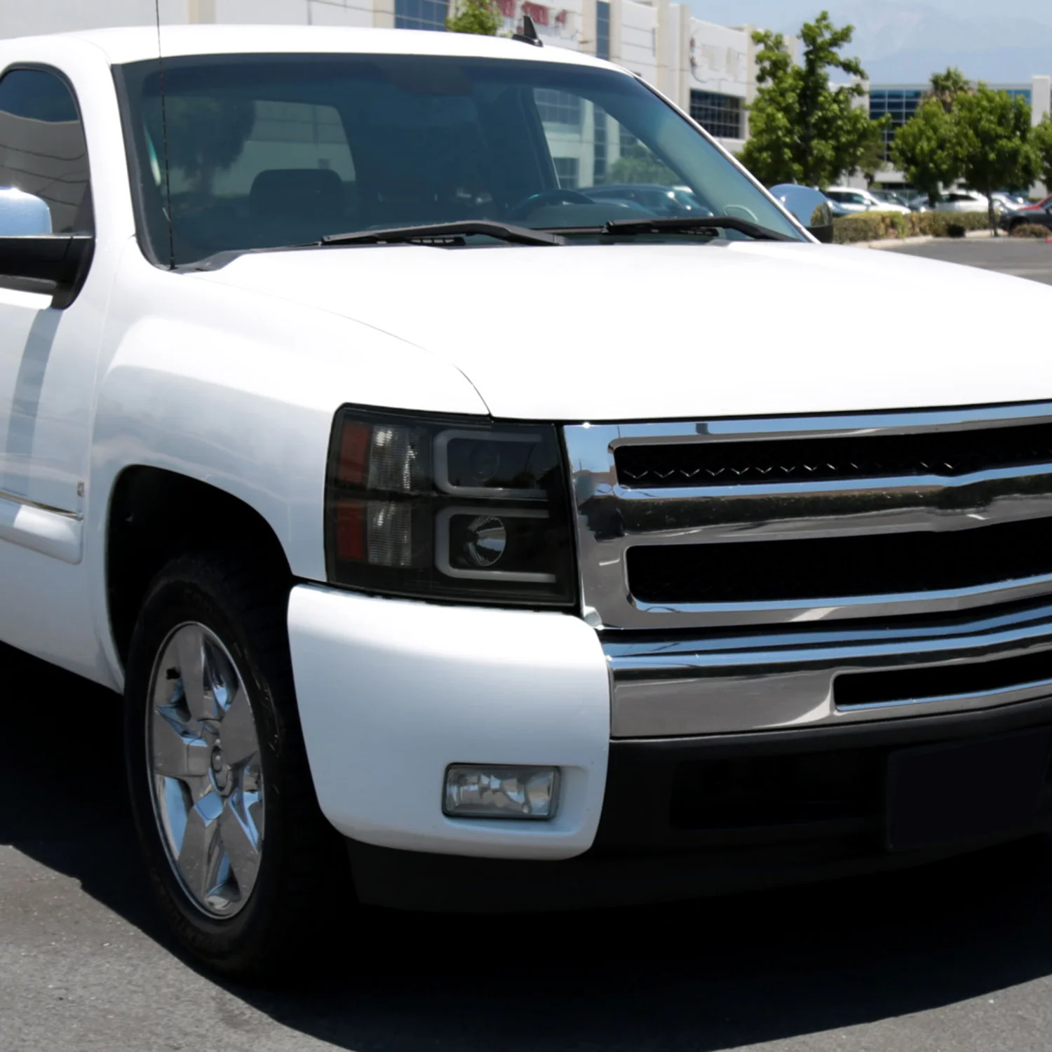 2007-2013 Chevy Silverado 1500 2500HD 3500HD LED C-Bar Headlights Black Smoke - Image 9