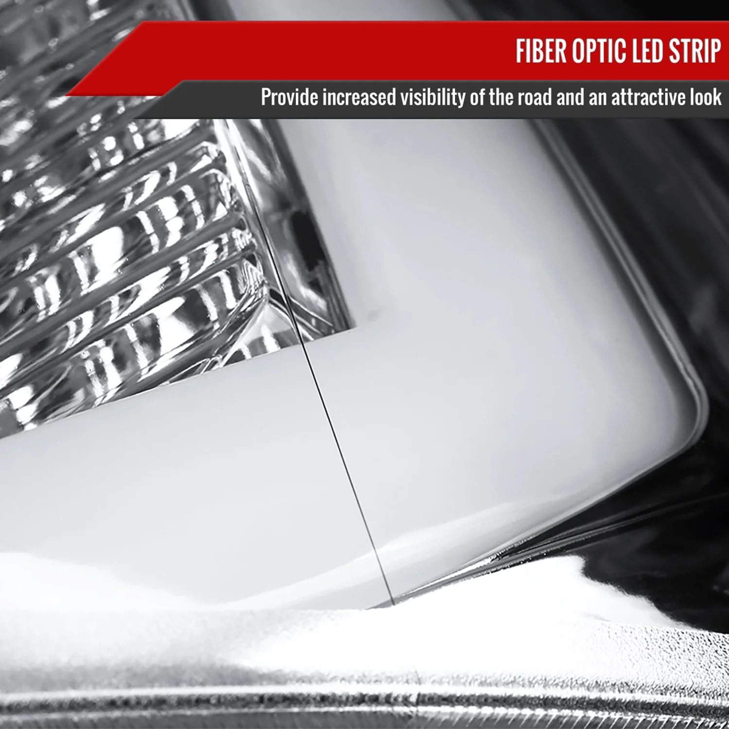 2007-2013 Chevy Silverado 1500/ 2500HD 3500HD LED C-Bar Headlights Chrome - Image 5