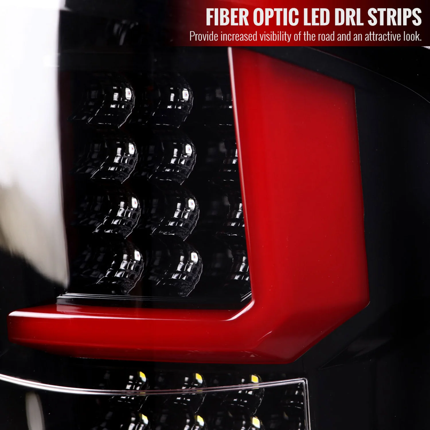 2007-2013 Chevy Silverado 1500 2500HD/3500HD LED Tail Lights Red Jet Black - Image 4