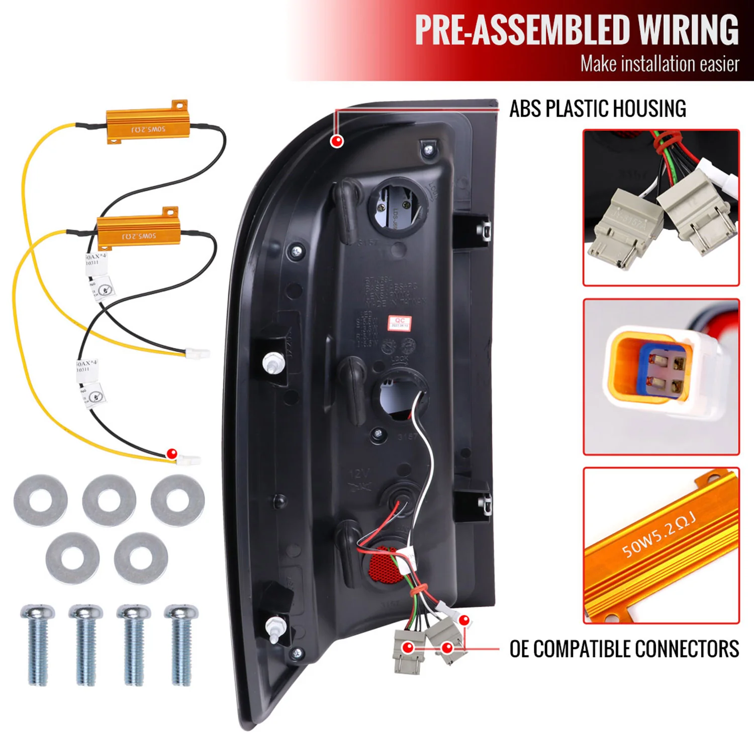 2007-2013 Chevy Silverado 1500 2500HD/3500HD LED Tail Lights Red Jet Black - Image 7