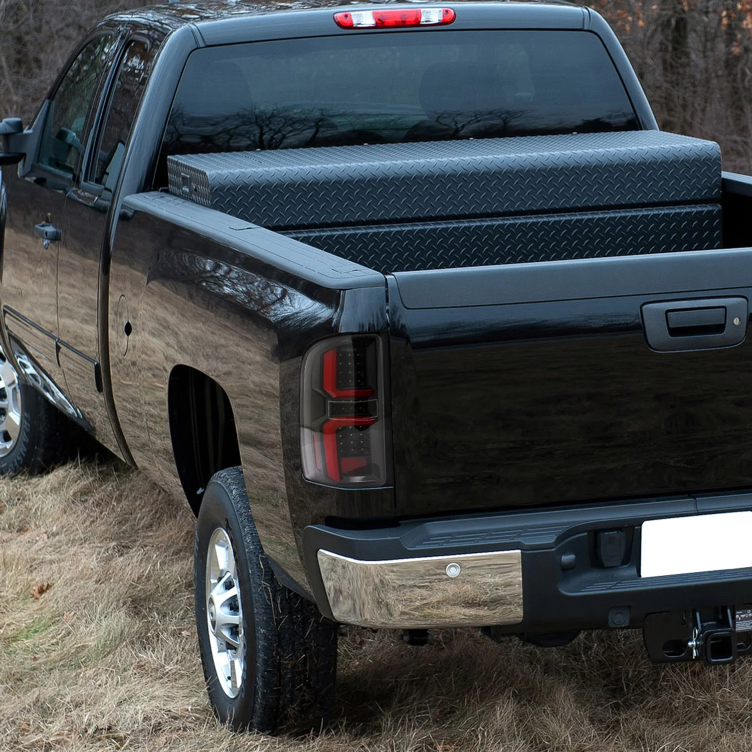 2007-2013 Chevy Silverado 1500 2500HD/3500HD LED Tail Lights Red Jet Black - Image 9