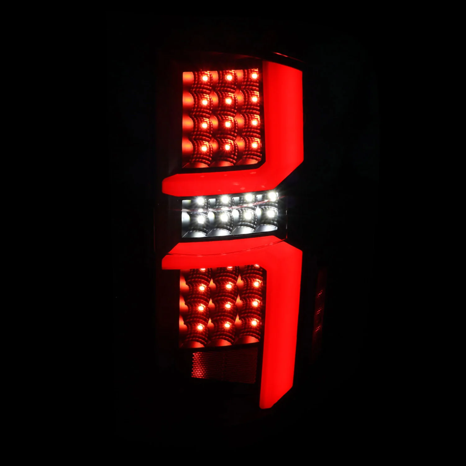 2007-2013 Chevy Silverado 1500 2500HD/3500HD LED Tail Lights White Bar Black - Image 2