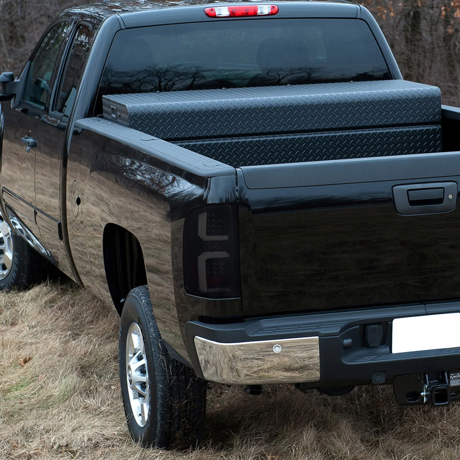 2007-2013 Chevy Silverado 1500 2500HD 3500HD LED Tail Lights White Bar Smoke - Image 9