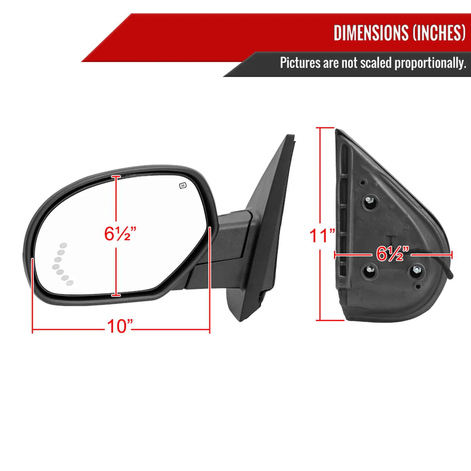 2007-2013 Chevy Silverado GMC Sierra Black Auto-Fold&Heated Side Mirror Driver - Image 8