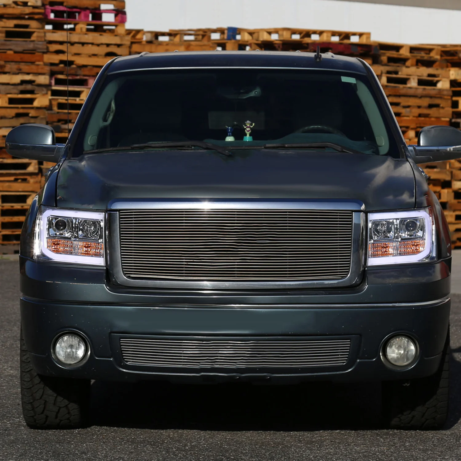 2007-2013 GMC Sierra 1500 1500HD 2500HD 3500HD LED C-Bar Headlights Chrome - Image 10