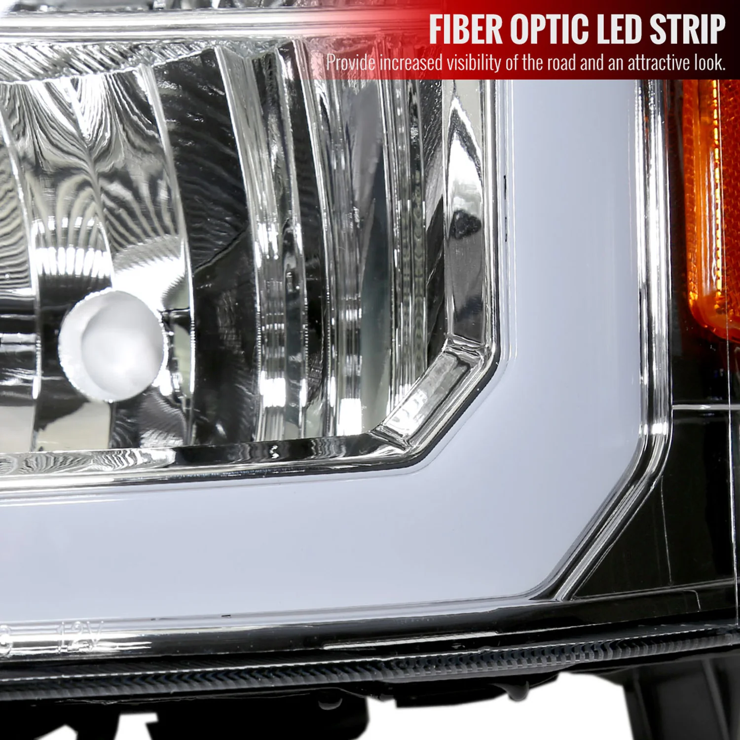 2007-2013 GMC Sierra 1500/ 1500HD 2500HD 3500HD LED Factory Headlights Chrome - Image 5