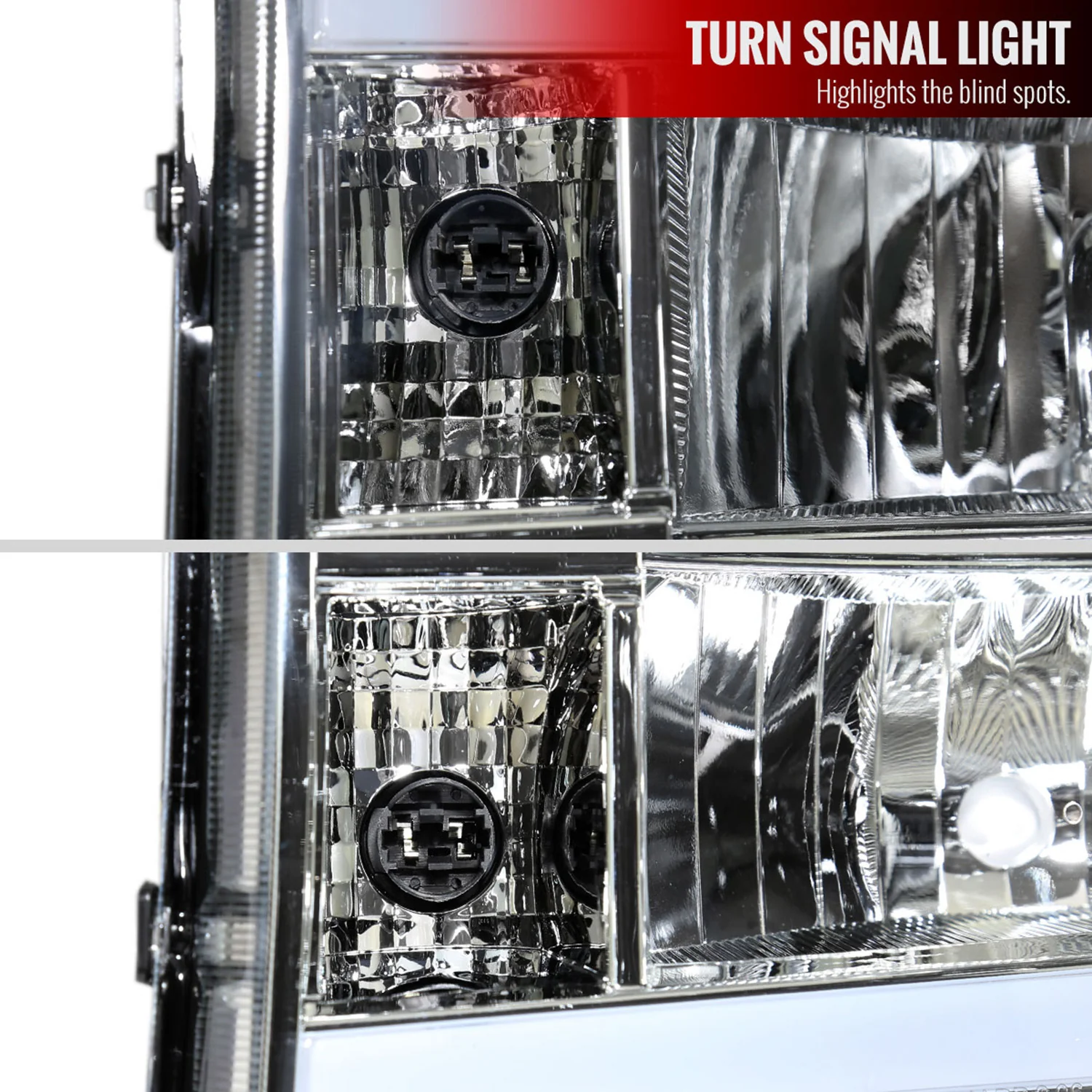 2007-2013 GMC Sierra 1500/ 1500HD 2500HD 3500HD LED Factory Headlights Chrome - Image 6
