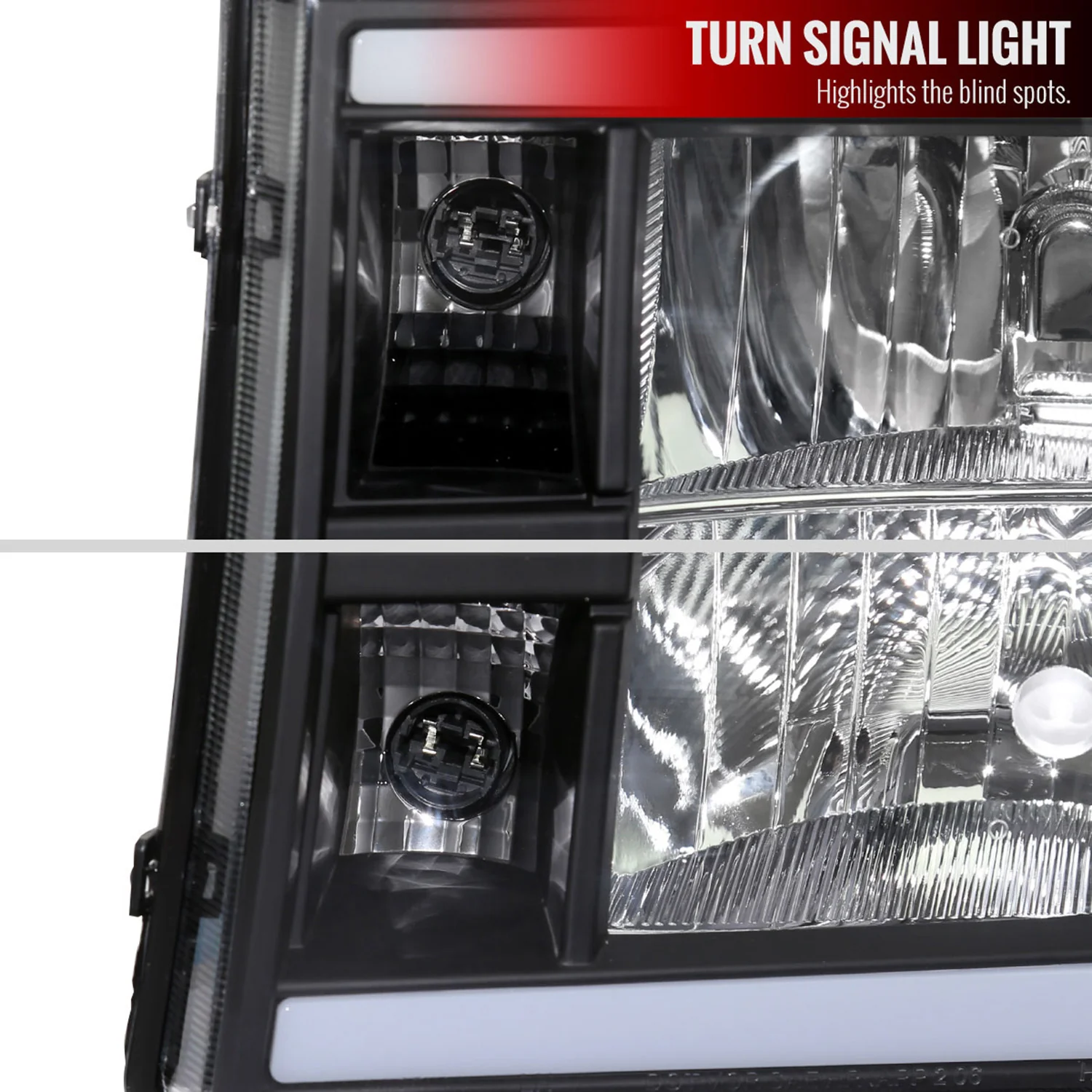 2007-2013 GMC Sierra 1500/2500/3500 LED Bar Factory Headlights Matt Black - Image 6