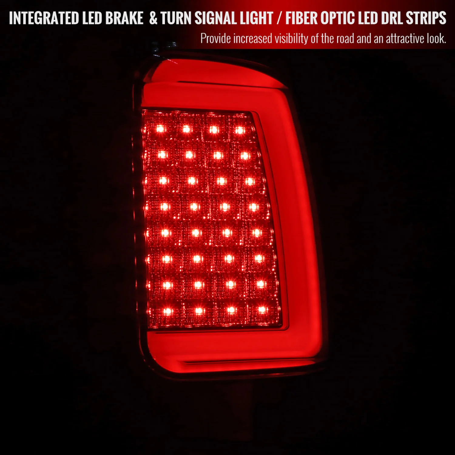 2007-2013 GMC Sierra 1500 2500HD 3500HD C-Bar LED Tail Lights Chrome/Smoke - Image 2