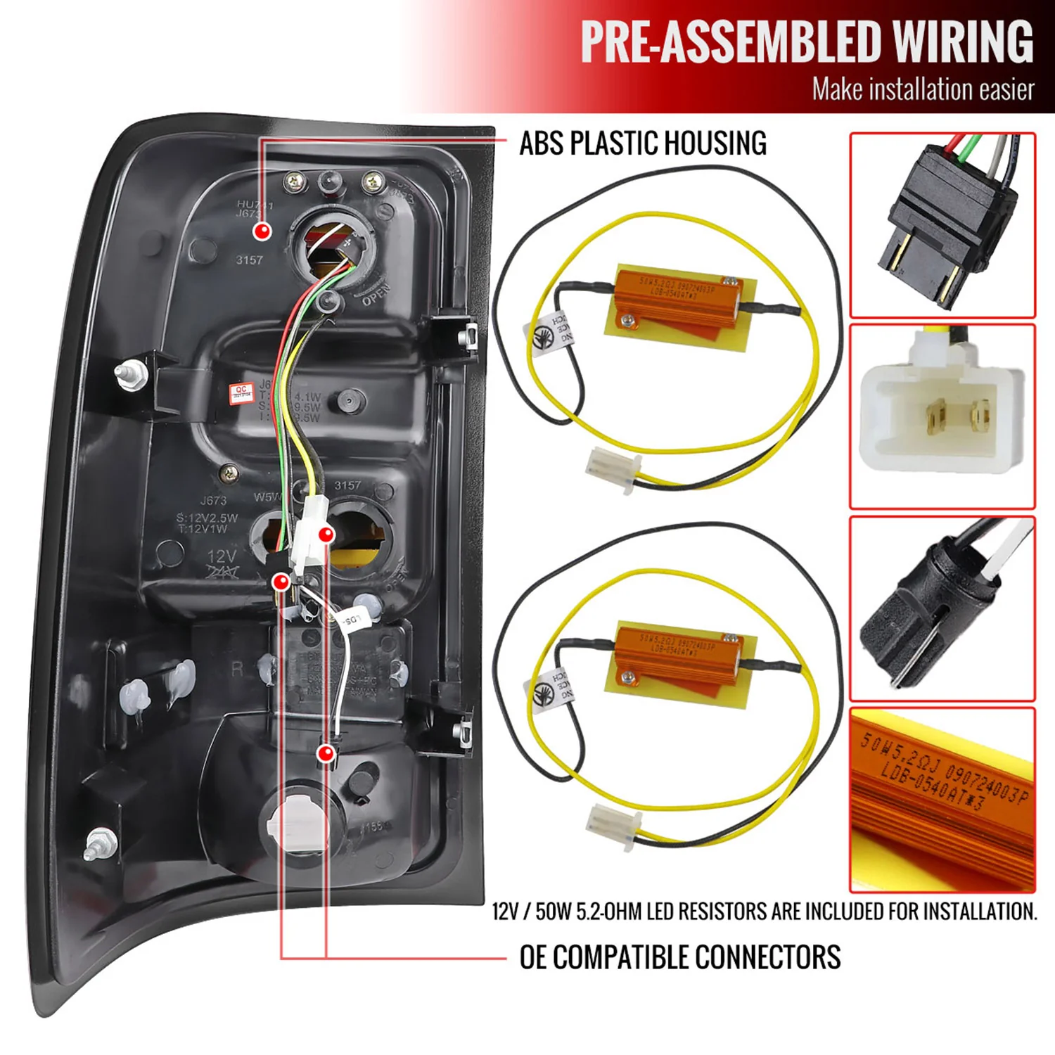 2007-2013 GMC Sierra 1500 2500HD 3500HD C-Bar LED Tail Lights Chrome/Smoke - Image 7
