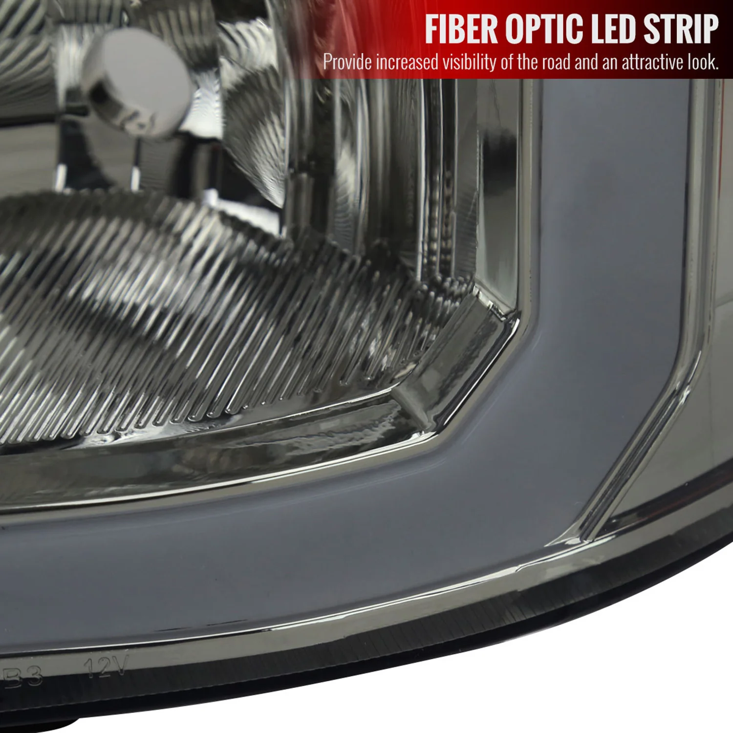 2007-2013 GMC Sierra 1500/ 2500HD 3500HD LED Bar Factory Headlights Chrome - Image 5