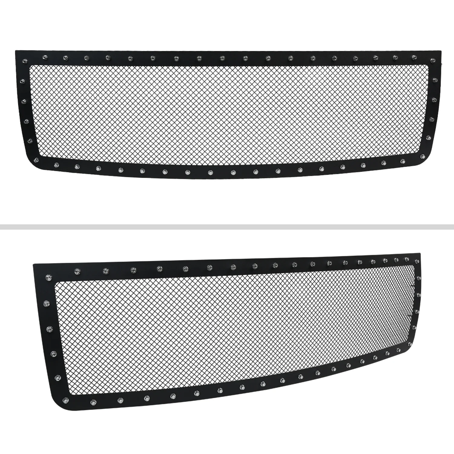 2007-2013 GMC Sierra 1500 NBS Rivet Style Black S.Steel Mesh Grille Insert - Image 2