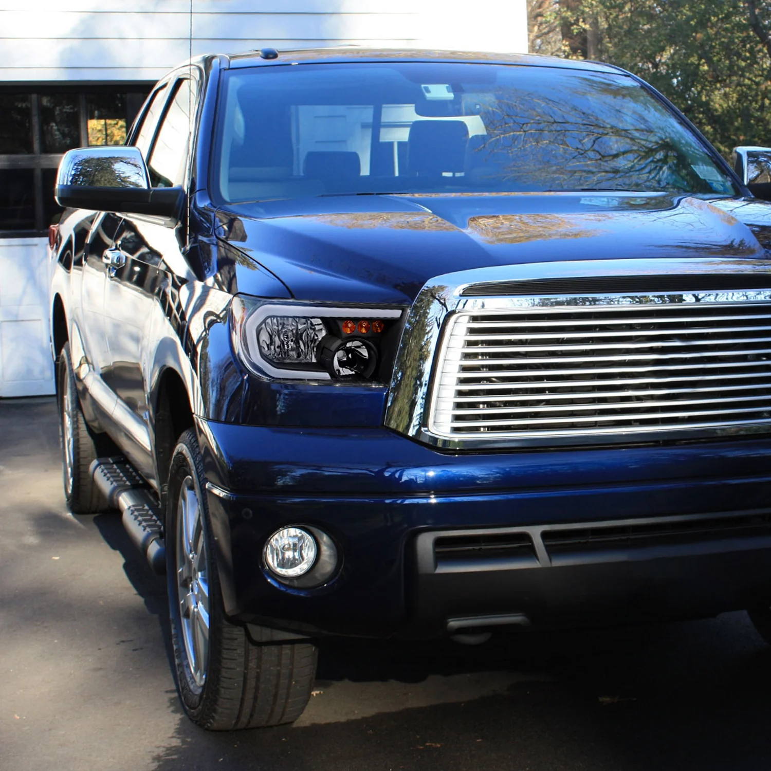 2007-2013 Toyota Tundra/08-2017 Sequoia LED Tube Factory Headlights Signal Black - Image 10